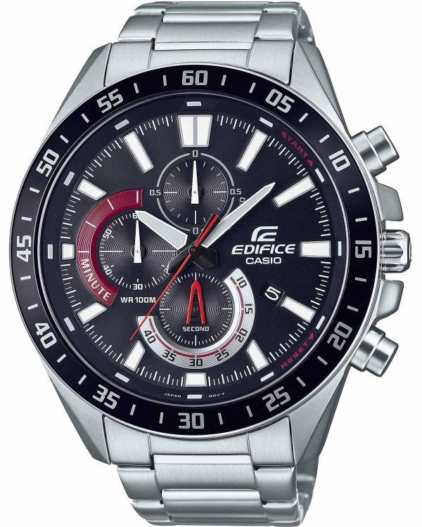 casio edifice chronograph efv 620d 1a4vuef silver case with stainless steel bracelet image1
