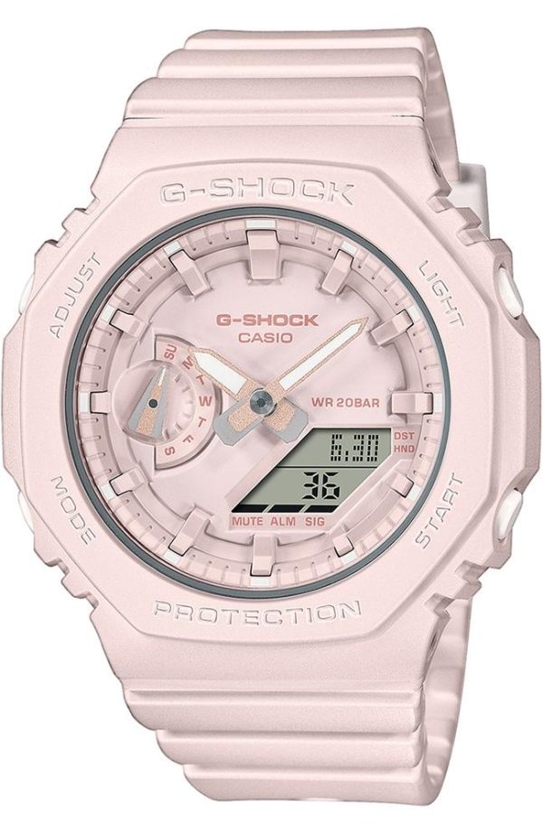 casio g shock chronograph gma s2100ba 4aer pink case with pink rubber strap image1
