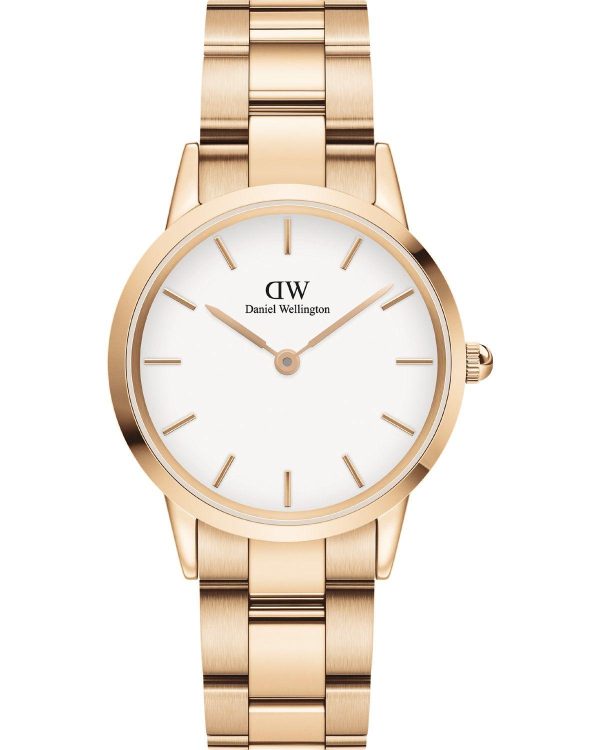 daniel wellington iconic link dw00100211 rose gold case with stainless steel bracelet image1