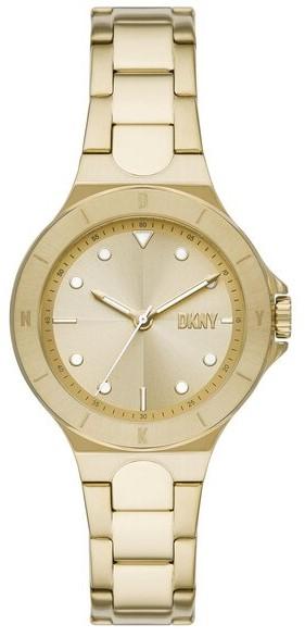 dkny chambers ladies ny6655 gold case with stainless steel bracelet image1