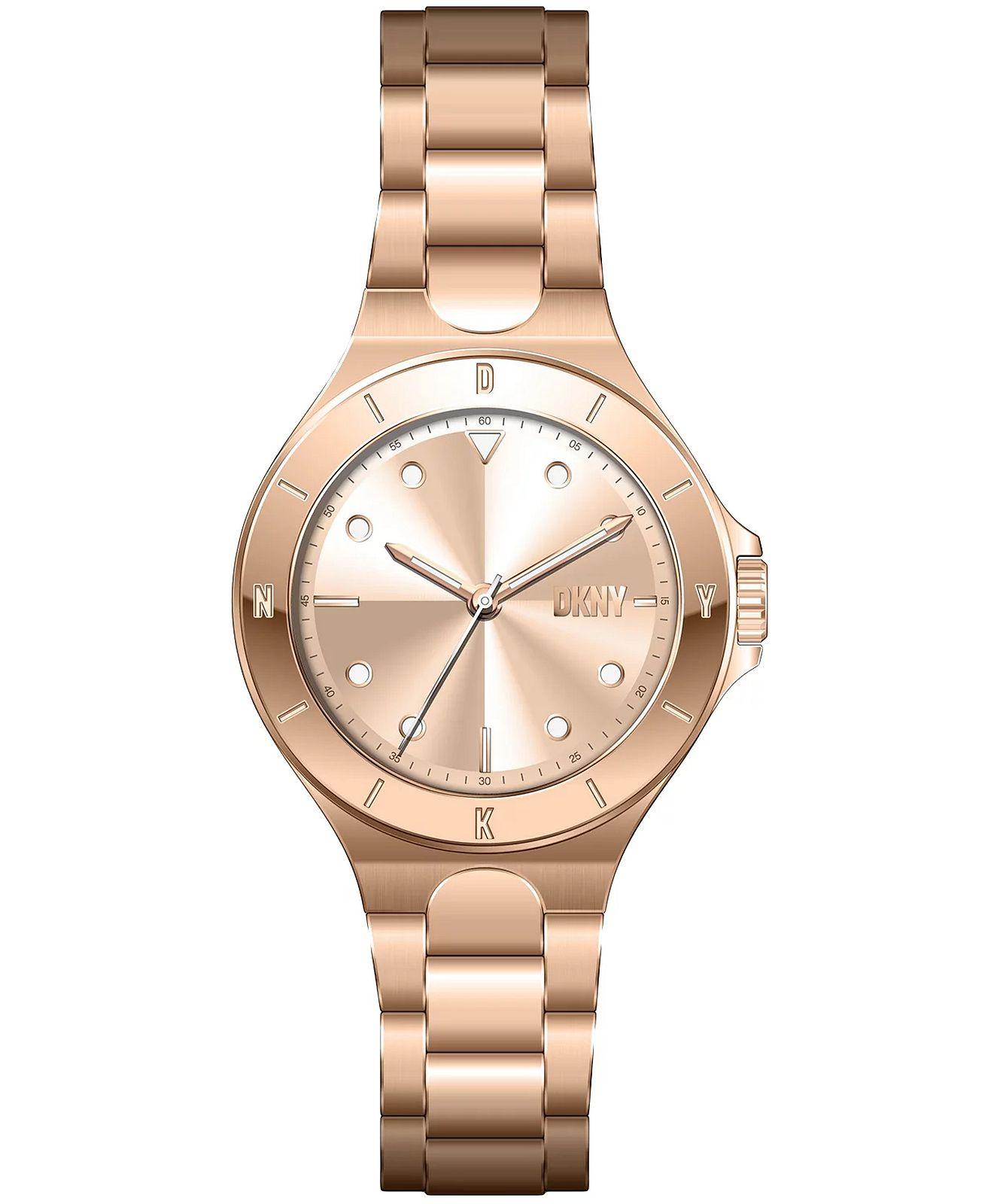 dkny chambers ny6642 rose gold case with stainless steel bracelet image1