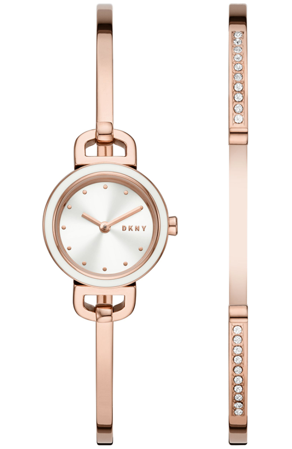 dkny city link giftset ny2962 rose gold case with stainless steel bracelet image1