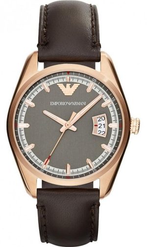 EMPORIO ARMANI – AR6024 Rose gold Case with Brown Leather Strap