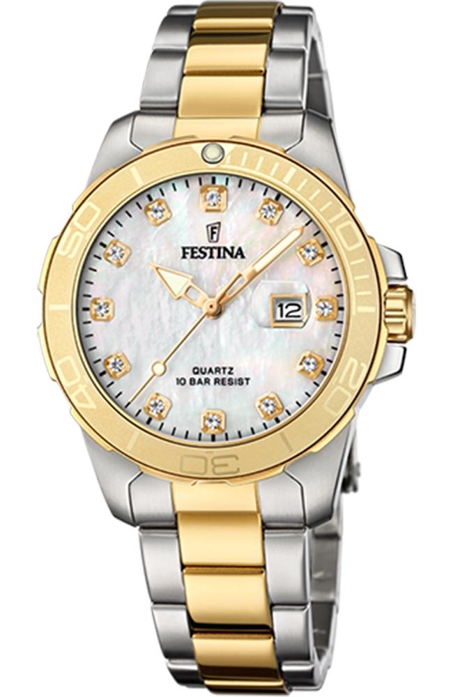 festina crystals f20504 2 silver case with stainless steel bracelet image1