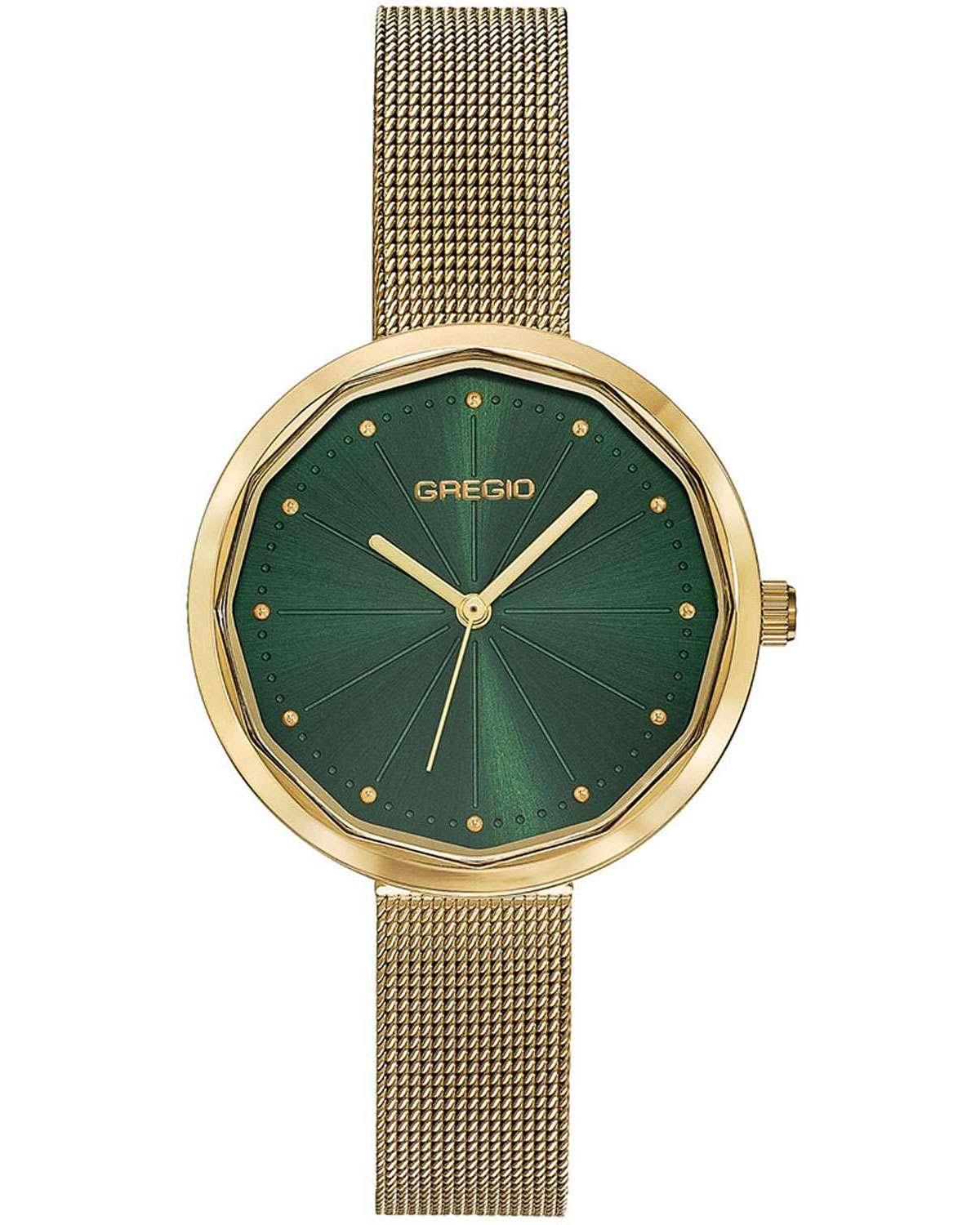 gregio urban gr460021 gold case with stainless steel bracelet image1