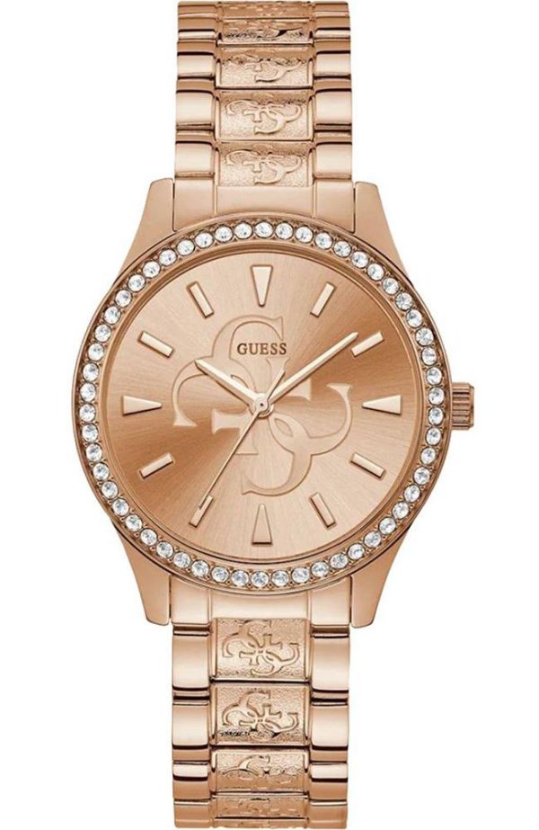 guess anna crystals w1280l3 rose gold case with stainless steel bracelet image1