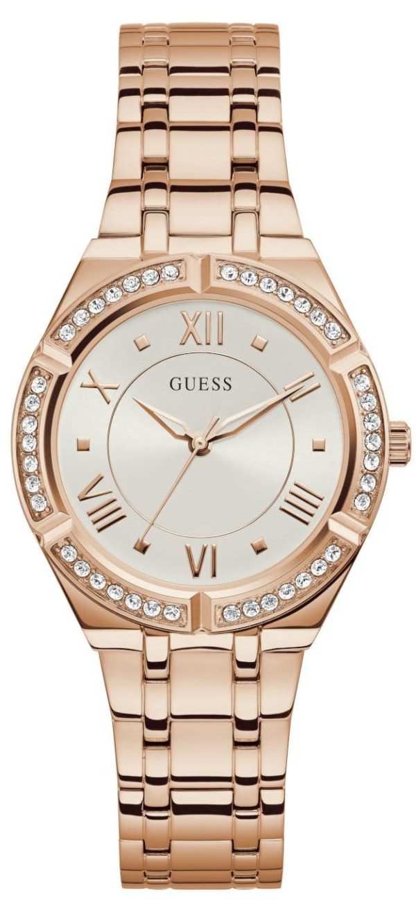 guess crystals ladies gw0033l3 rose gold case with stainless steel bracelet image1