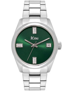 JCOU Emerald II Crystals – JU19061-2, Silver case with Stainless Steel Bracelet