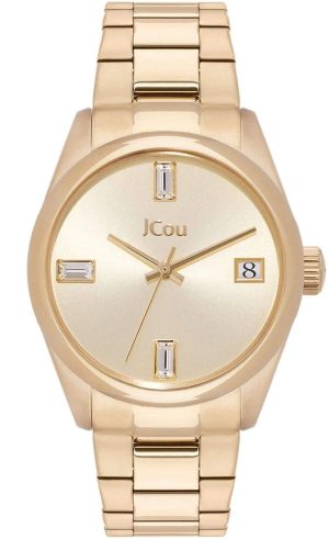 JCOU Emerald II Crystals – JU19061-3, Gold case with Stainless Steel Bracelet
