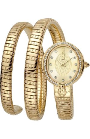 JUST CAVALLI Glam Chic Crystals – JC1L153M0025, Gold case with Stainless Steel Bracelet