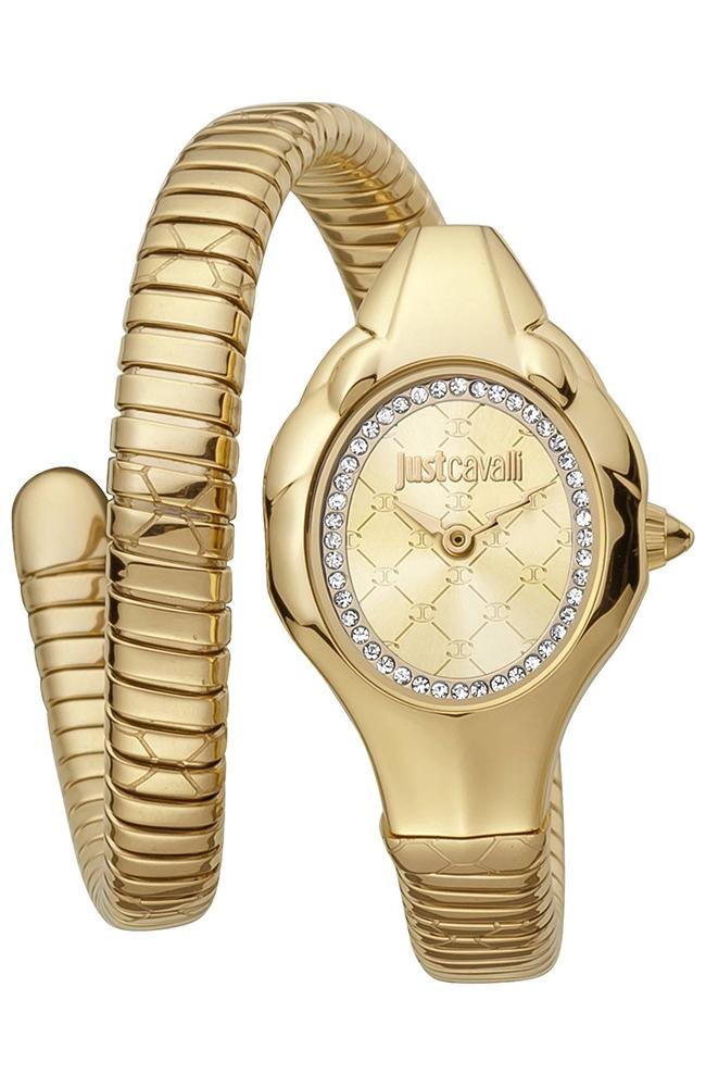 just cavalli signature snake crystals jc1l186m0025 gold case with stainless steel bracelet image1