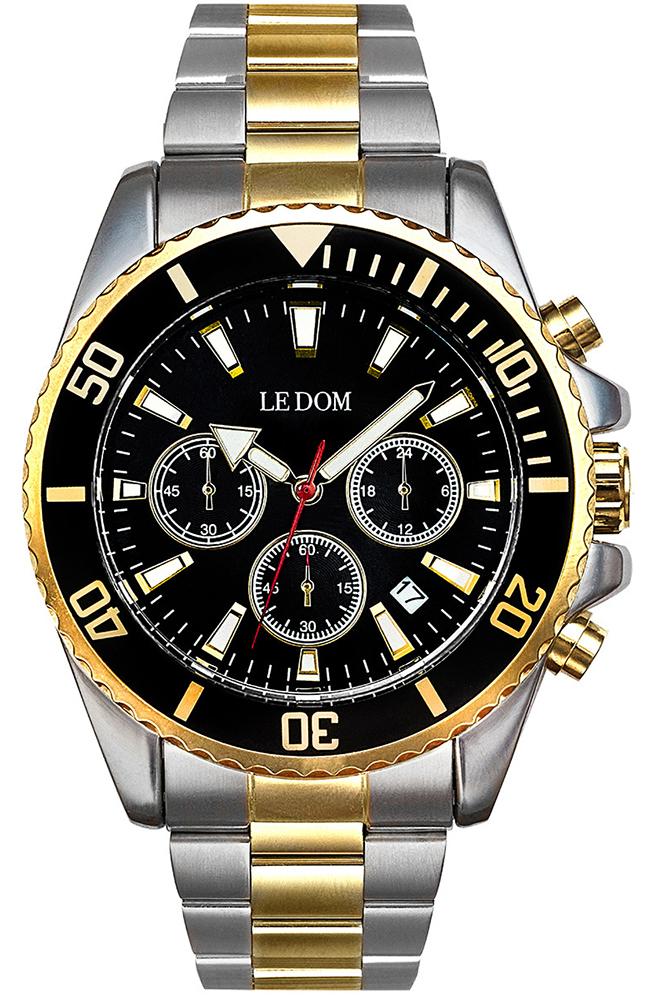 le dom collection chronograph ld 1494 4 silver case with stainless steel bracelet image1