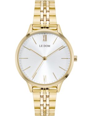 LE DOM Essence – LD.1275-6, Gold case with Stainless Steel Bracelet