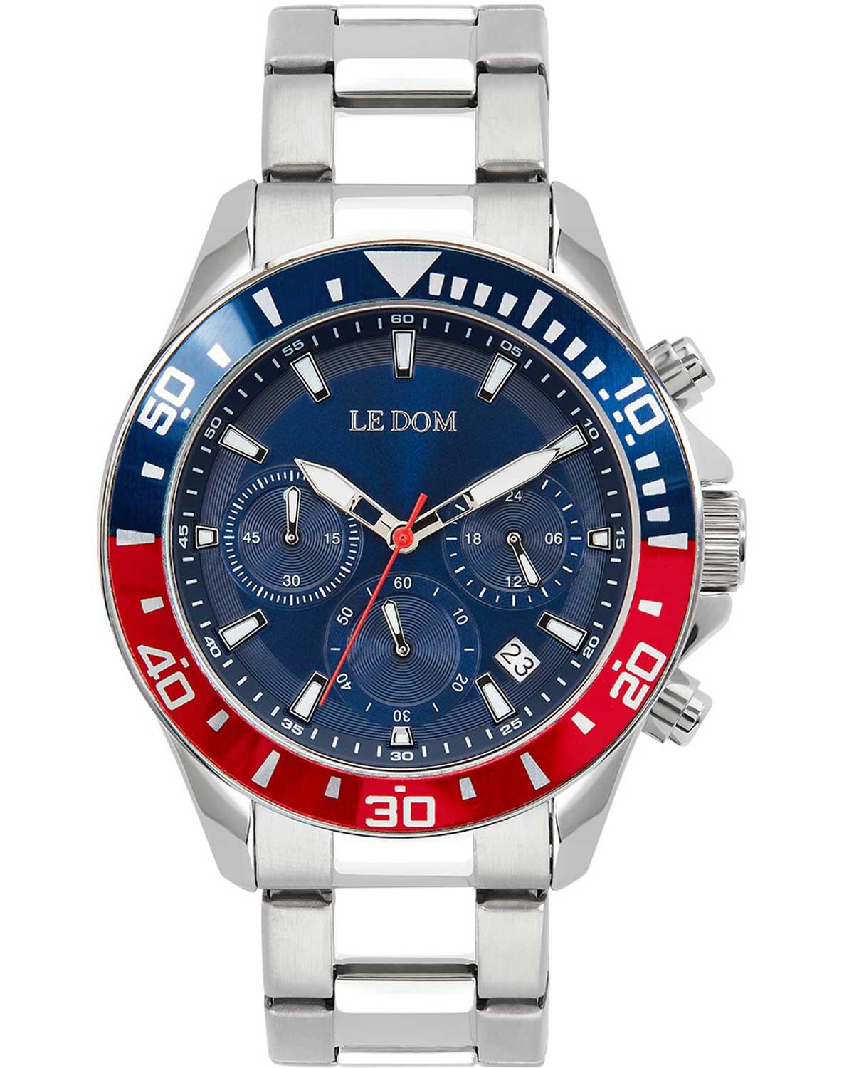 le dom eternal chronograph ld 1481 1 silver case with stainless steel bracelet image1