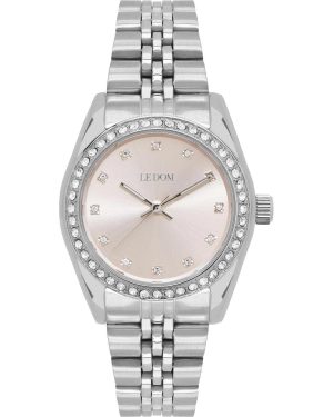 LE DOM Glance Crystals – LD.1492-4, Silver case with Stainless Steel Bracelet
