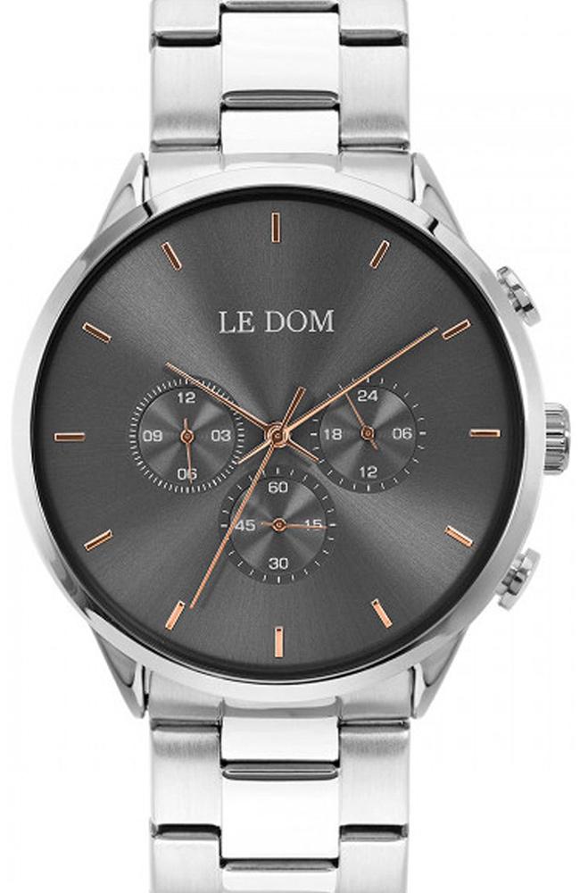 le dom principal chronograph ld 1436 10 silver case with stainless steel bracelet image1