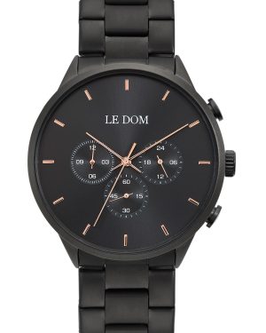 LE DOM Principal Chronograph – LD.1436-5, Black case with Stainless Steel Bracelet