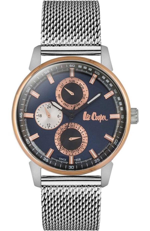 lee cooper men s lc06580 590 silver case with stainless steel bracelet image1