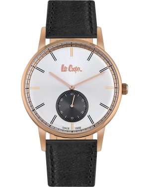 LEE COOPER Mens – LC06673.431, Rose Gold case with Black Leather Strap