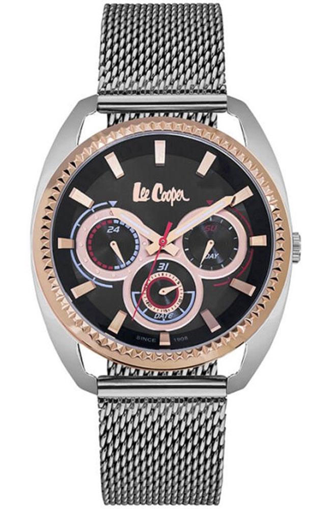 lee cooper multifunction lc06663 550 silver case with stainless steel bracelet image1