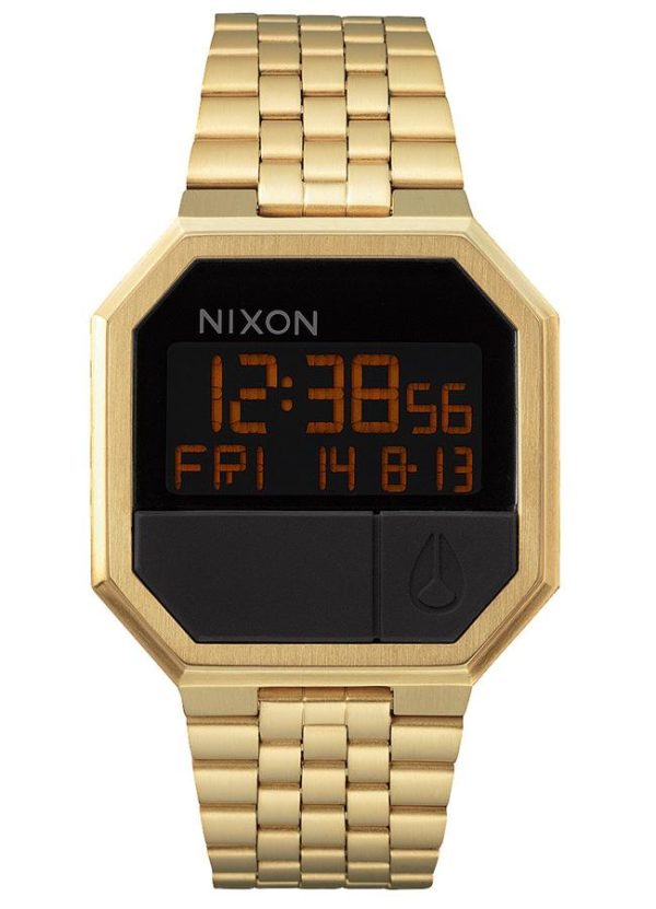 nixon re run a158 502 00 gold case with stainless steel bracelet image1