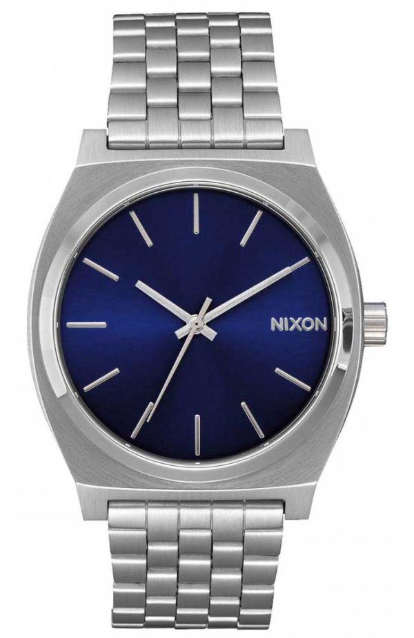 nixon time teller a045 1258 00 silver case with stainless steel bracelet image1