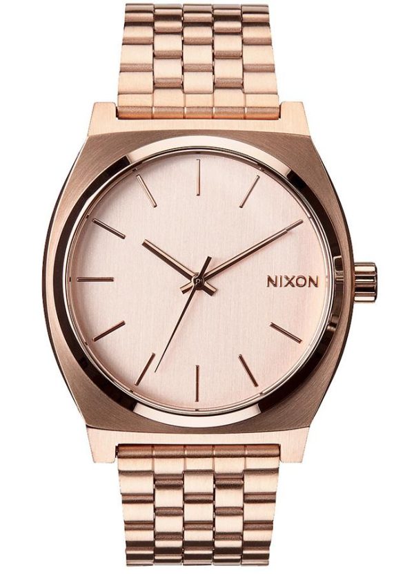 nixon time teller a045 897 00 rose gold case with stainless steel bracelet image1
