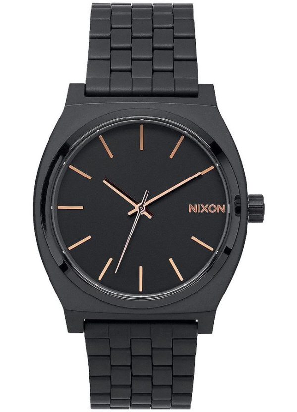 nixon time teller a045 957 00 black case with stainless steel bracelet image1
