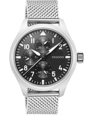 OOZOO Timepieces – C10958, Silver case with Stainless Steel Bracelet