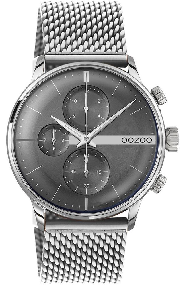 oozoo timepieces c11101 silver case with stainless steel bracelet image1