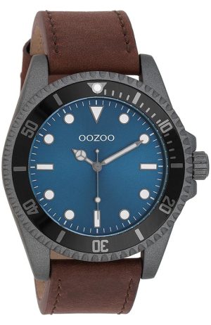 OOZOO Timepieces – C11116, Grey case with Brown Leather Strap
