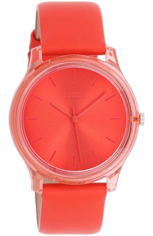OOZOO Timepieces – C11142, Red case with Red Leather Strap