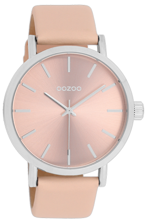 OOZOO Timepieces – C11193, Silver case with Beige Leather Strap