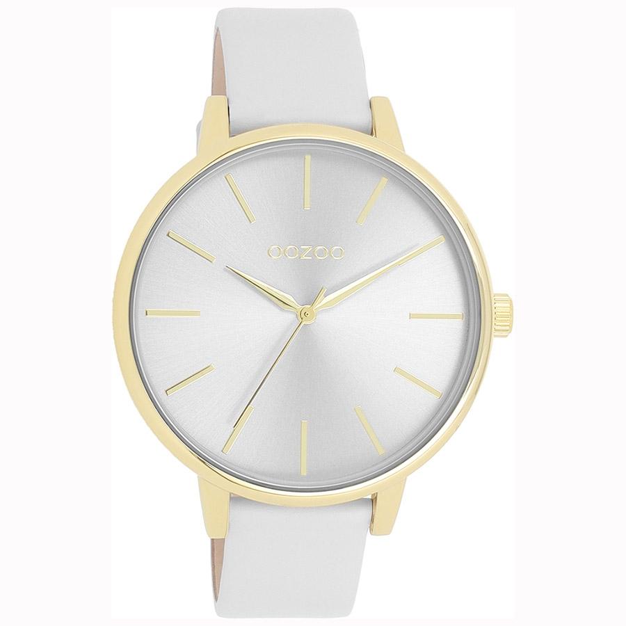 oozoo timepieces c11290 gold case with grey leather strap image1