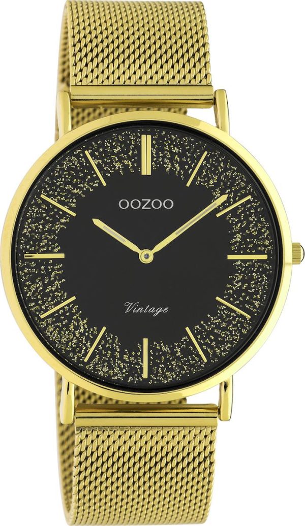 oozoo vintage c20137 gold case with stainless steel bracelet image1