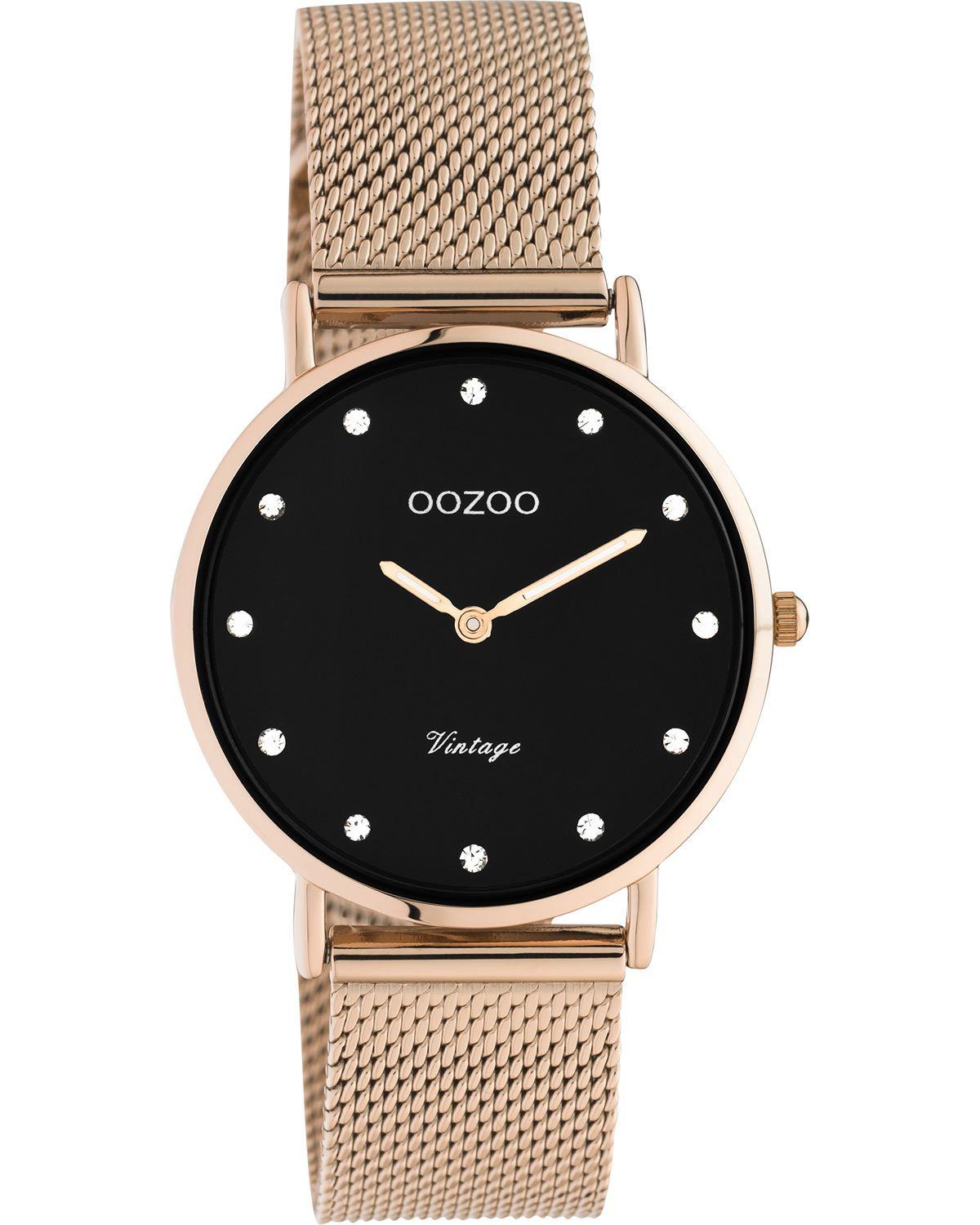 oozoo vintage c20244 rose gold case with stainless steel bracelet image1