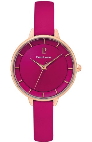 PIERRE LANNIER Asteroide – 001H955, Rose Gold case with Fuchsia Leather strap
