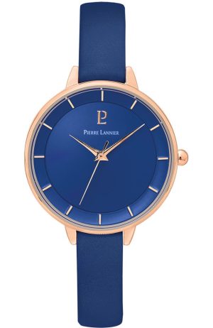 PIERRE LANNIER Asteroide – 001H966, Rose Gold case with Blue Leather strap