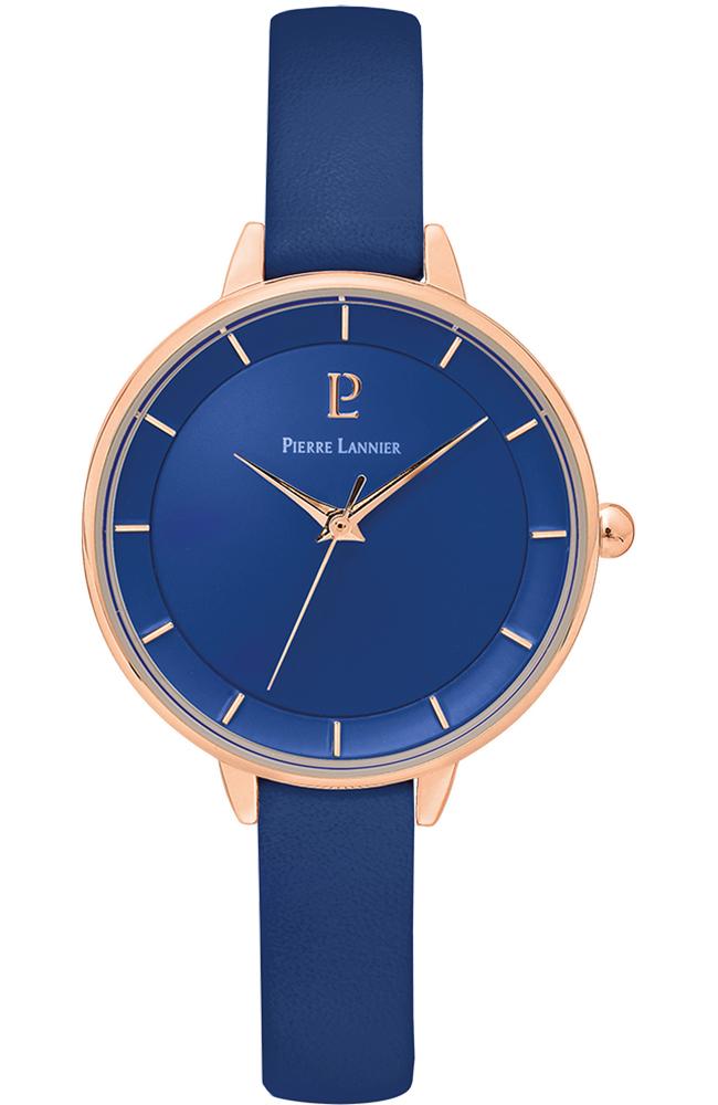 pierre lannier asteroide 001h966 rose gold case with blue leather strap image1
