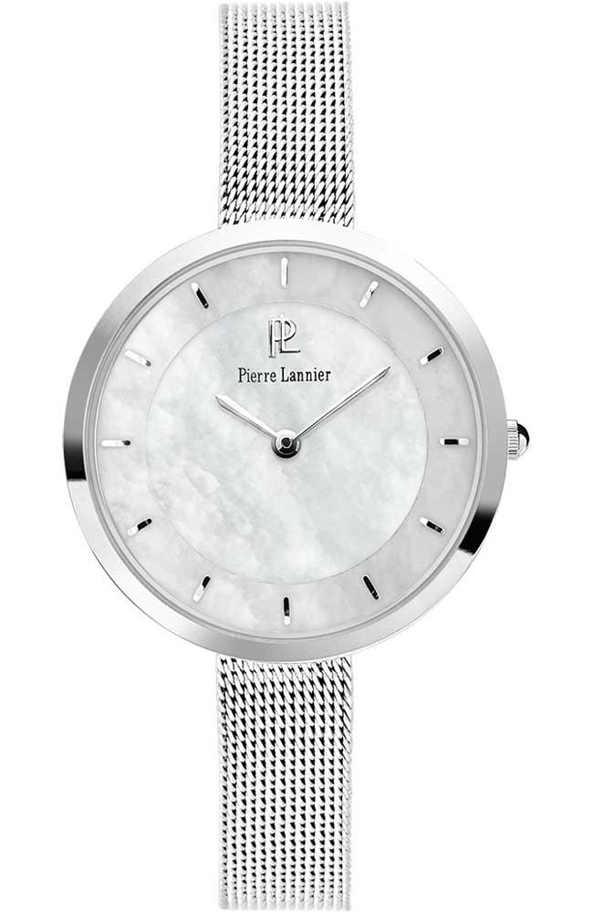 pierre lannier classic ladies 074k698 silver case with stainless steel bracelet image1