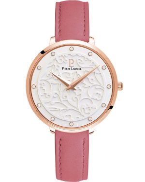 PIERRE LANNIER Eolia Crystals – 041K605 Rose Gold case with Pink Leather strap