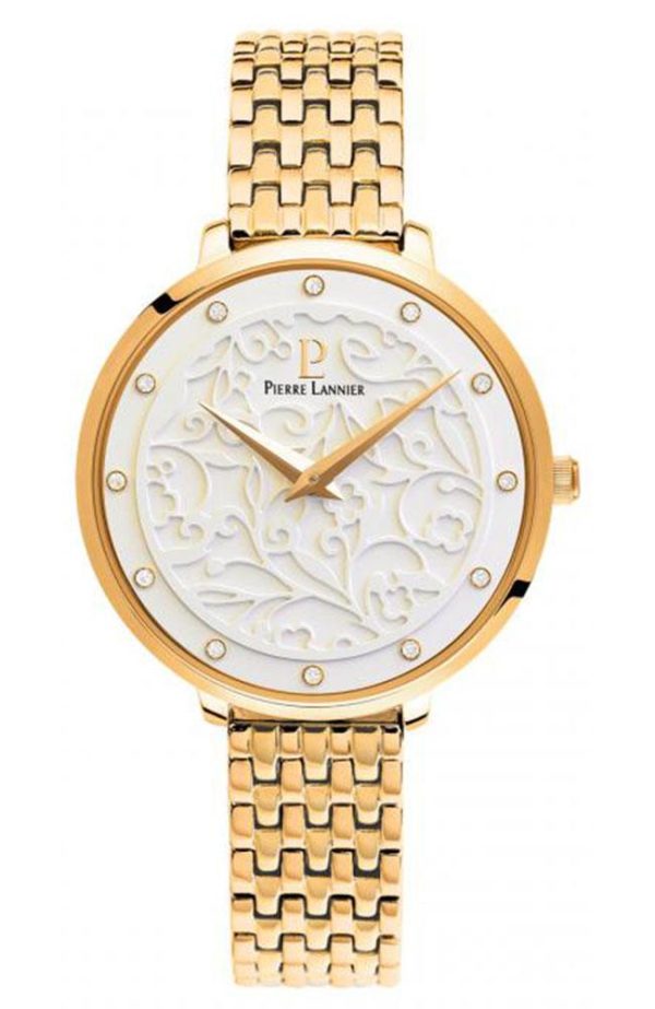 pierre lannier eolia crystals 053j502 gold case with stainless steel bracelet image1