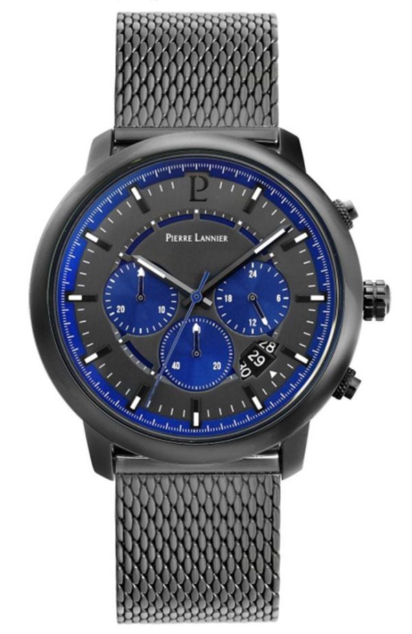 pierre lannier implusion chronograph 229f468 grey case with stainless steel bracelet image1