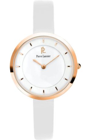 PIERRE LANNIER Ladies – 075J900 Rose Gold case with White Leather strap