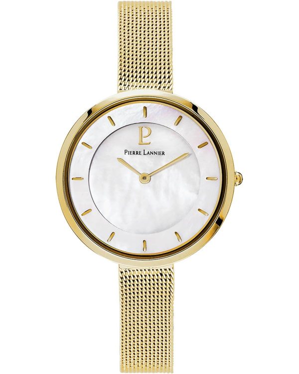 pierre lannier ladies 076g598 gold case with stainless steel bracelet image1