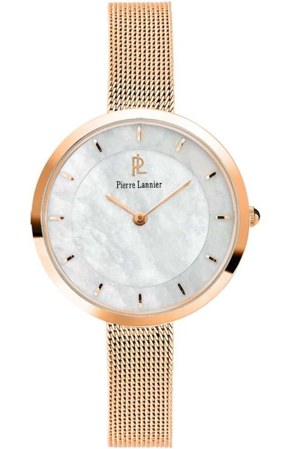 pierre lannier ladies 076g998 rose gold case with stainless steel bracelet image1