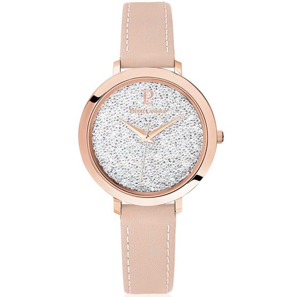pierre lannier ladies 105j905 rose gold case with pink leather strap image1