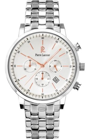 PIERRE LANNIER Mens Chronograph – 211H121, Silver case with Stainless Steel Bracelet