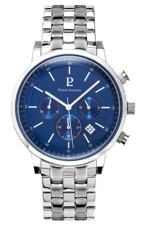 PIERRE LANNIER Mens Chronograph – 211H161, Silver case with Stainless Steel Bracelet