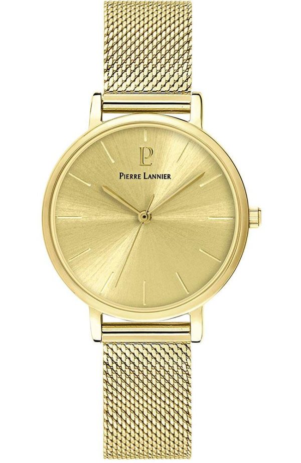 pierre lannier symphony 088f542 gold case with stainless steel bracelet image1